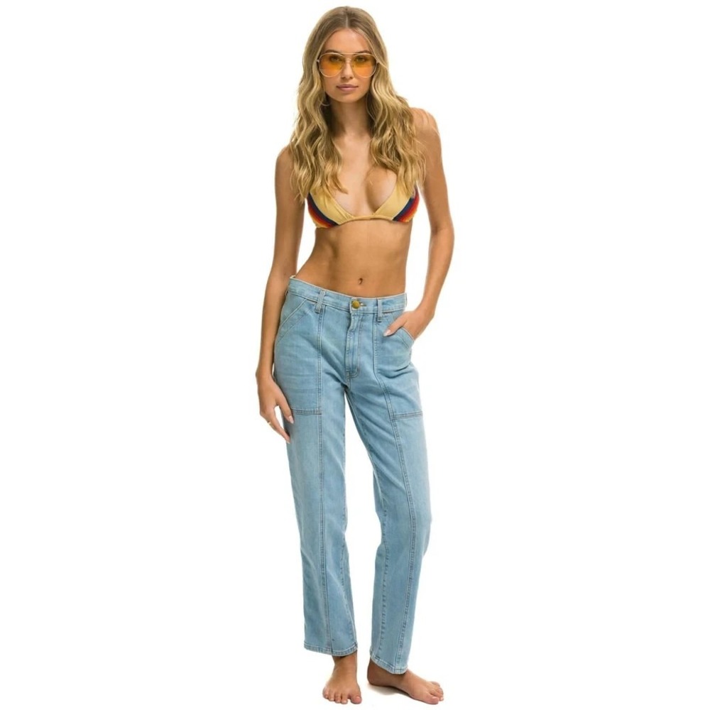 AVIATOR NATION HI RISE JESSICA JEAN in Super Light Women 25 Italian Denim $265